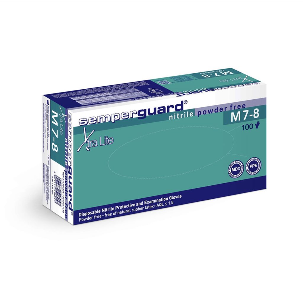 Semperguard, Engångshandske nitril, 100-pack