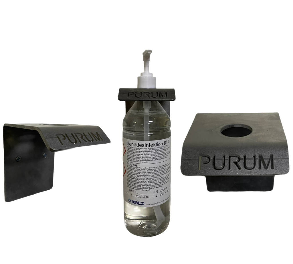 Purum väggfäste för flaskor med pumpdispenser