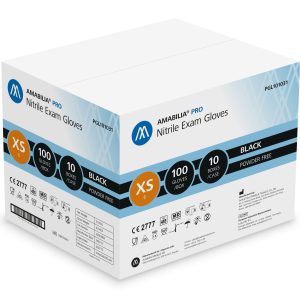 Engångshandskar nitril svarta, 1000-p, stl XS