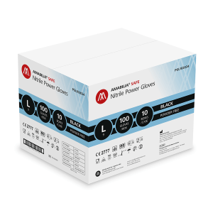 Engångshandskar nitril svarta, 1000-p, stl L