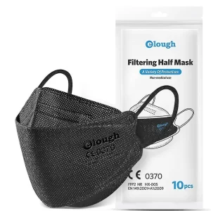 Andningsskydd Elough, Fishshape, Klass FFP2 / KN95, Svart, 10-pack