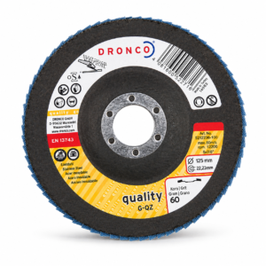 DRONCO G-QZ lamellrondell 125 mm korn 60 för vinkelslip och metallslipning