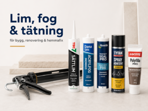 Lim fog tätning kategori med TEC7, akrylfog, fogmassa, sättlim, spraylim, spackel och fogspruta