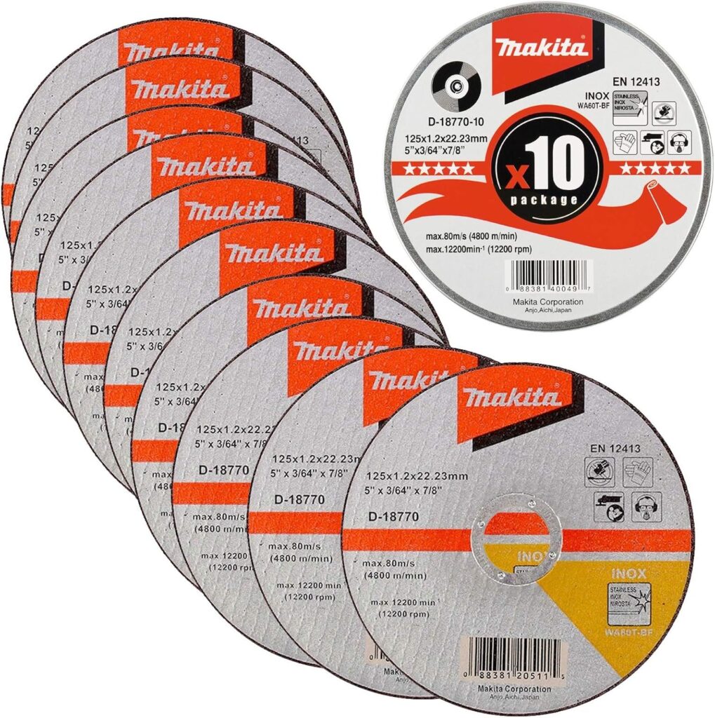 Makita D-18770-10 kapskivor 125 x 1,2 mm INOX 10-pack för vinkelslip
