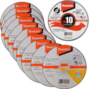 Makita D-18770-10 kapskivor 125 x 1,2 mm INOX 10-pack för vinkelslip