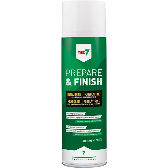 TEC7 Prepare Finish 400 ml spray för rengöring, avfettning och fogglättning före och efter fogning